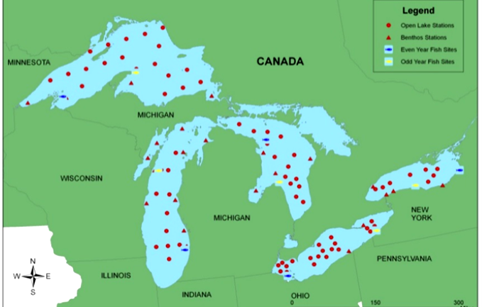 GLNPO Great Lakes Survey Sampling Sites
