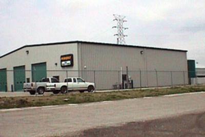 A warehouse in reuse on the Continental Steel Corporation site