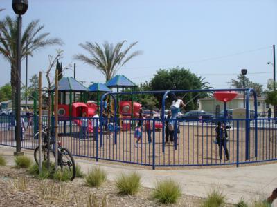 Playground at the park on site