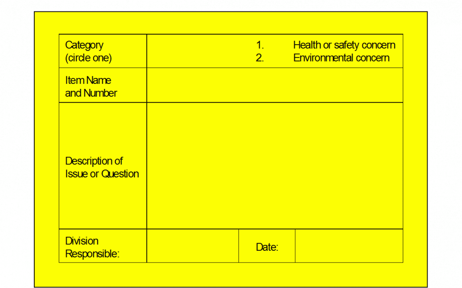 Example Yellow Tag