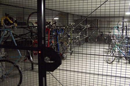 Image of bike facilities at region 8 headquarters.