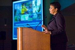 EPA Administrator Lisa P. Jackson addresses Symposium participants.