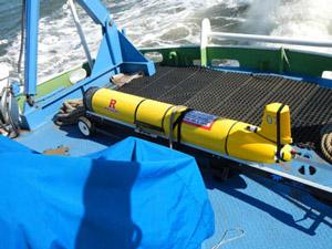 Yellow ocean glider on boat