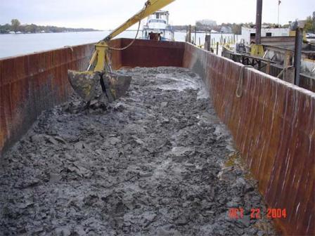 barge container full of silt 