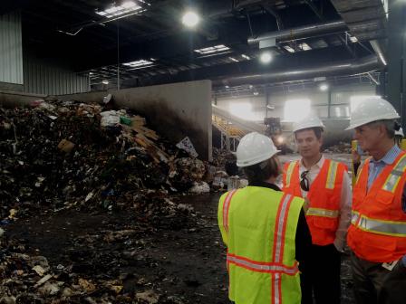 EPA Regional Administrator Jared Blumenfeld, inside the Zero Waste Energy Development facility.