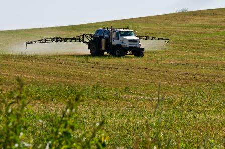 Herbicide application on fields
