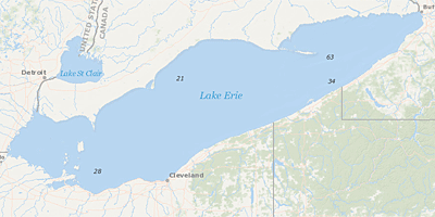 Map of Lake Erie