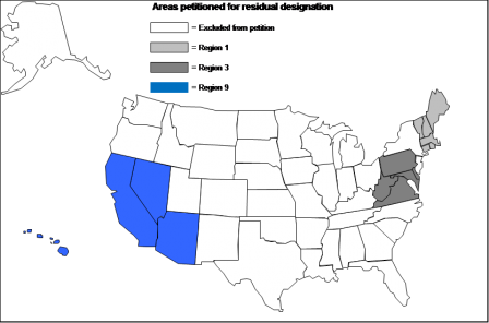 areas petitioned for residual designation