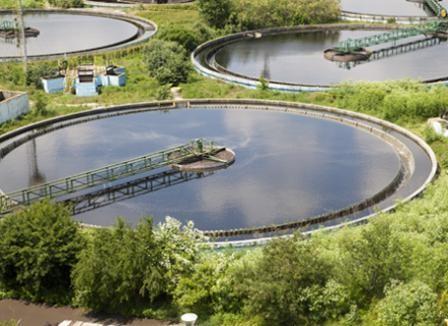 Arial image of wastewater treatment plant