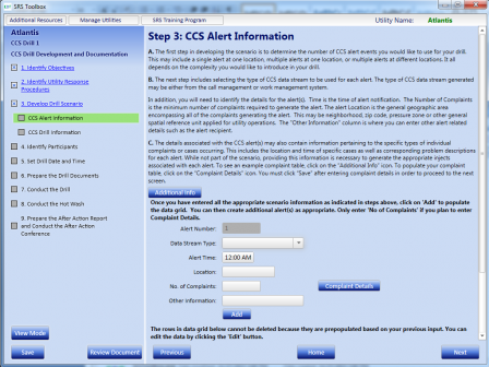 Screen shot of Step 3 of Exercise Development Tool