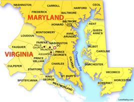 Maryland Virginia map