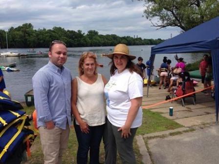 Brian Pena, City of Lawrence Water & Sewer Commissioner; Carolyn Shumway, Executive Director of the Merrimack River Watershed Council; and Kira Jacobs, EPA Region 1 Source Water Coordinator 