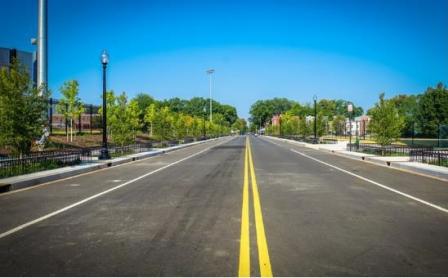 Rain gardens and other green features on O Street.