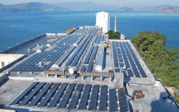 Solar panels on the roof of Alcatraz