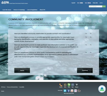 A yes-or-no questionnaire design example from the Stormwater Toolkit.