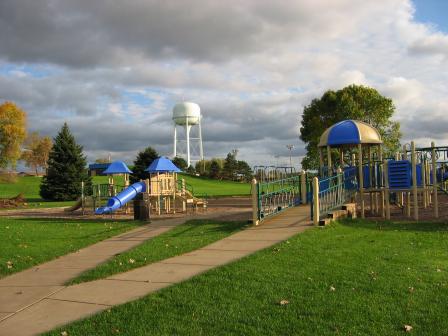 A photograph of the playground at Fridley Commons Park