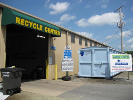 Entrance of the drive-through recycling center