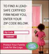 Widget for finding lead-safe certified firm near you (prompt for zip code entry)