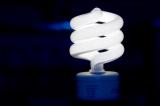this is a picture of a spiral shaped compact flourescent lightbulb often known as a CFL