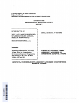image of west lake admin settlement agreement and order on consent, April 28, 2016