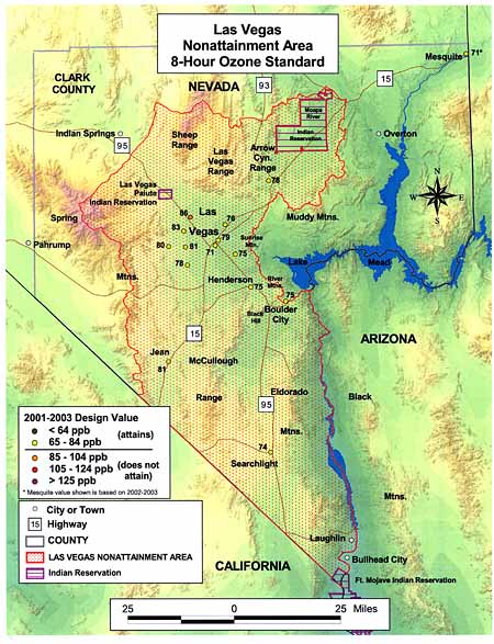 Map of the Las Vegas, NV nonattainment area