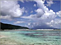 Pristine ocean waters lap at Ofu Island and American Samoa National Park
