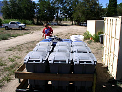 photo of recycling bins used by the community