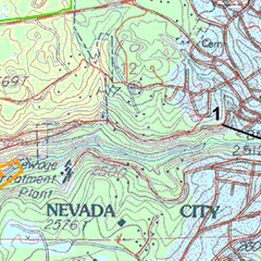 Graphical map of Nevada City