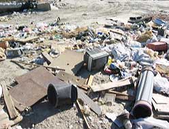 Illegal dumpsite on tribal land in California