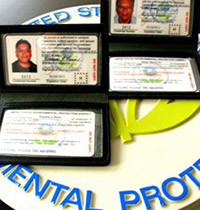 Photo of the new Navajo EPA inspector badges
