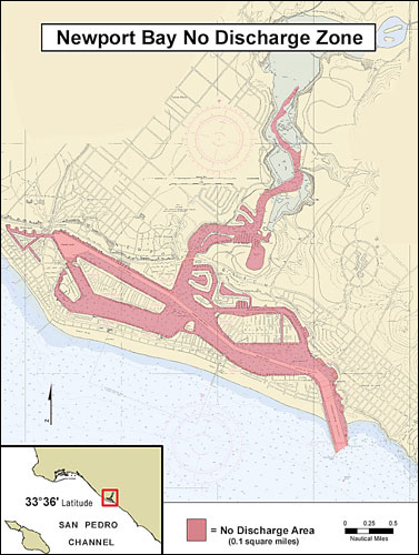Map of Newport Bay No Discharge Zone