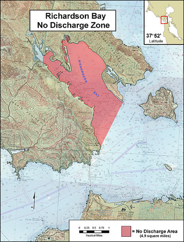 Map of Richardson Bay No Discharge Zone
