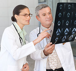 Doctors looking at an xray