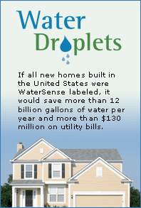If all new homes built in the United States were WaterSense labeled, it would save more than 12 billion gallons of water per year and more than $130 million on utility bills.