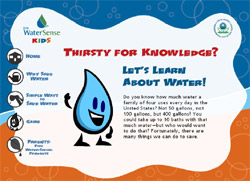 Picture of the WaterSense Kids page