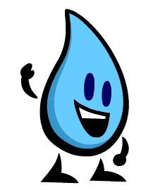 Flo the water conservation character for kids waves and smiles.