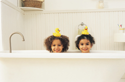 kids in tub